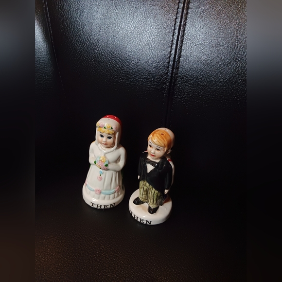 1960's Now and Then salt pepper shakers - Picture 8 of 10